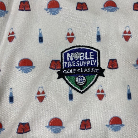 NWT Swannies Golf Polo Shirt Mens Large Swim Pool Pattern Short Sleeve *Logo - Picture 4 of 12